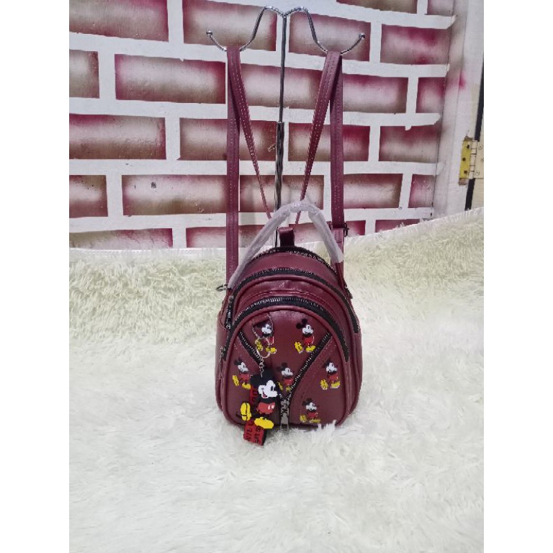 Tas 3in1 mickiy V black nekel,ukuran 22X16cm