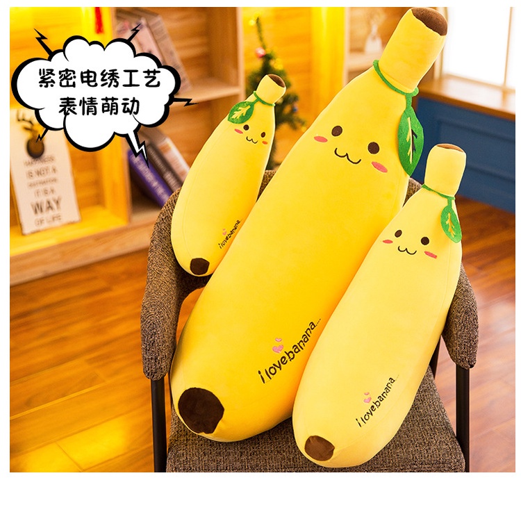 Boneka bantal pisang bahan plush