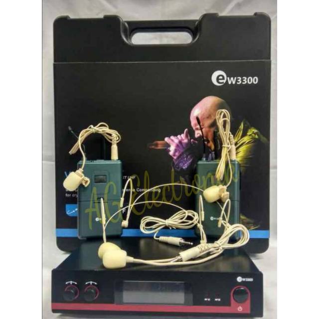Mic wireless Sennheiser EW-3300(2 Mic Clip on dan  mic Heandset)