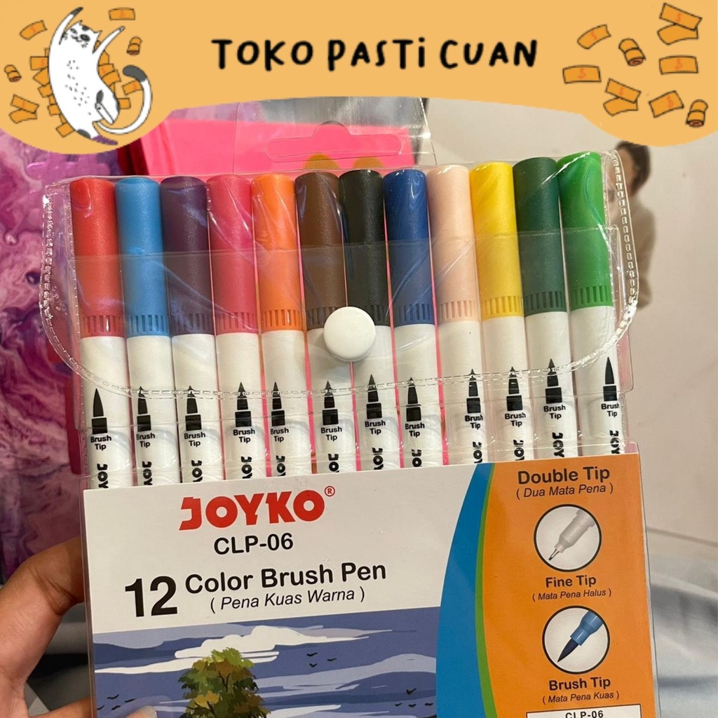 

1 set pulpen joyko brush pen baru pen kuas keperluan menggambar anak sekolah pen lucu ATK bisa COD termurah