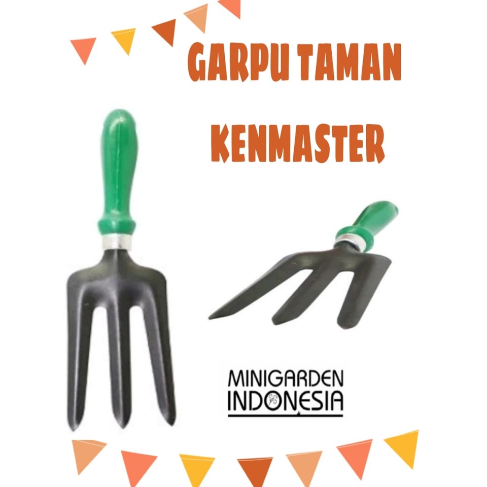 GARPU TAMAN GAGANG PENDEK HITAM KENMASTER ALAT BERKEBUN GARDEN TOOLS