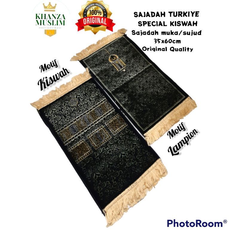 sajadah anak mini hitam turky halus lembut tebal halus premium ukuran 35×60cm