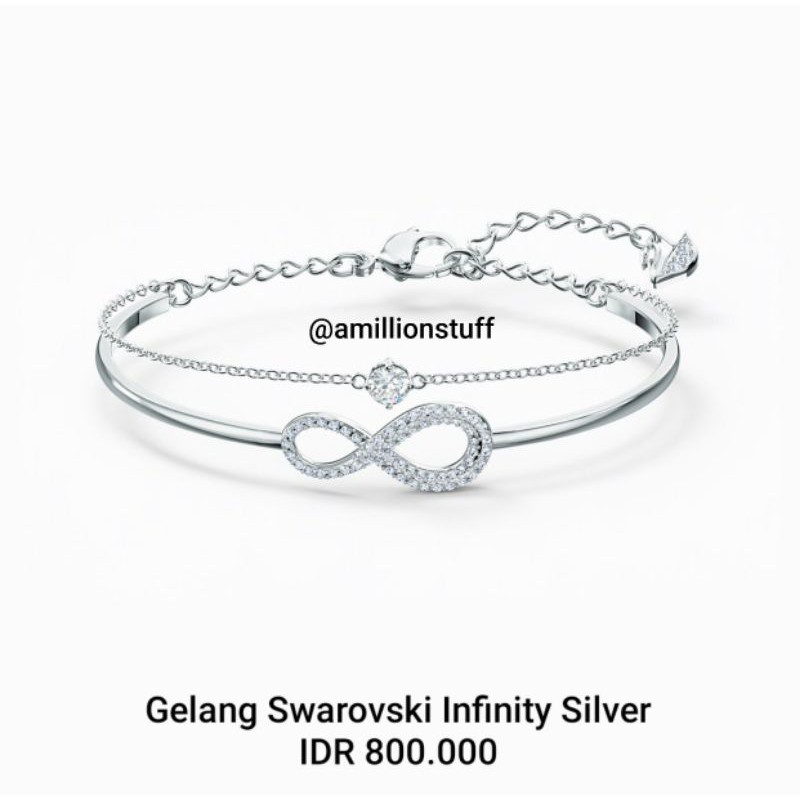 Gelang Swarovski Infinity Full Silver