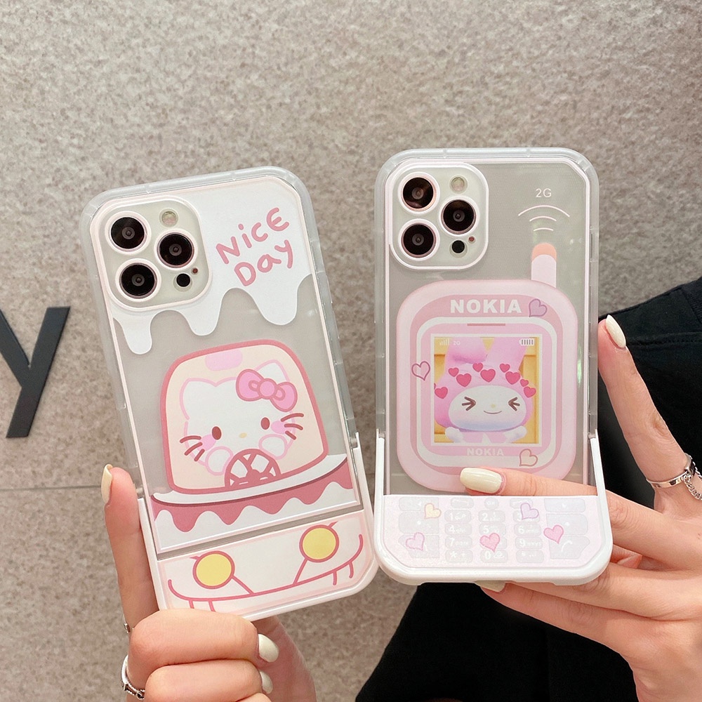 Soft Case Bracket Stand Holder Desain Kartun Kucing Tahan Banting Untuk iPhone 11 12 13 14 Pro Max 6 6S Plus 7 8 14 Plus XR X Xs Max SE 2020 2022