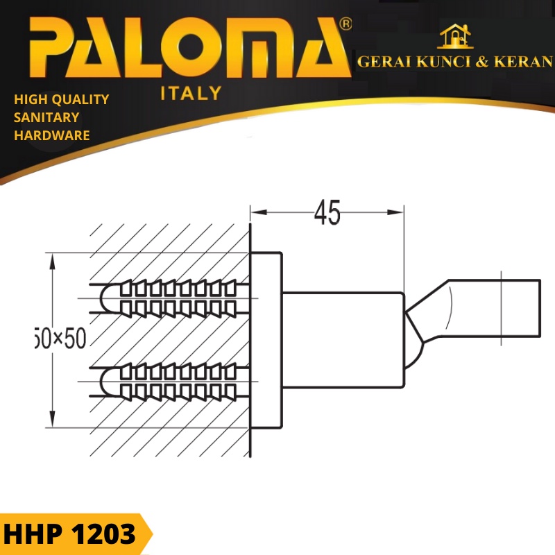 Hand Shower Holder PALOMA HHP 1203 Pegangan Tatakan Gantungan