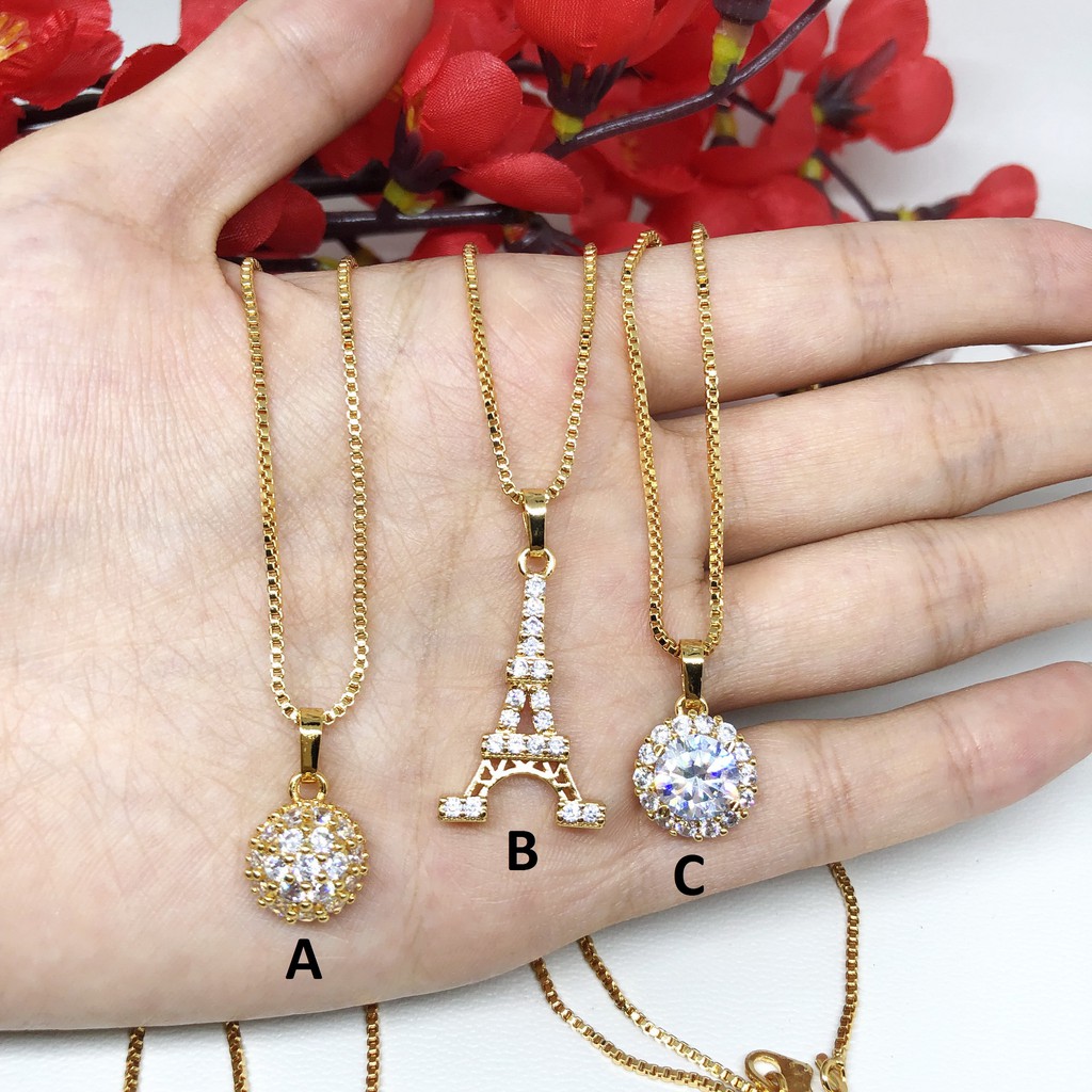 Kalung Xuping Motif Bulat Klasik Eiffel Perhiasan Lapis Emas - BN212