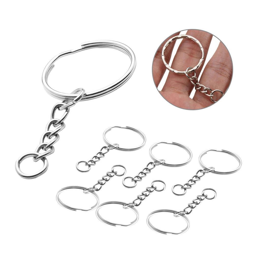 Solighter 25mm Keyring Perhiasan Dipoles Perak Split Ring Key Fob