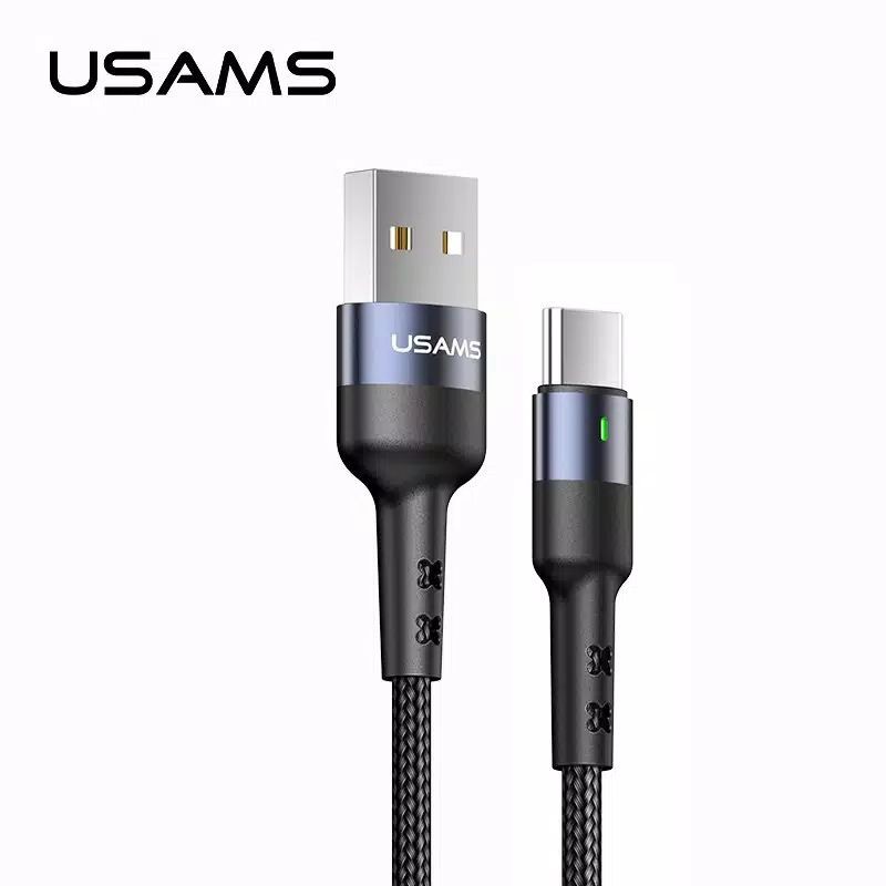 USAMS U26 Kabel Charger Fast Charging Android iPhone USB TYPE C ,MICRO &amp; LIGHTNING ORIGINAL