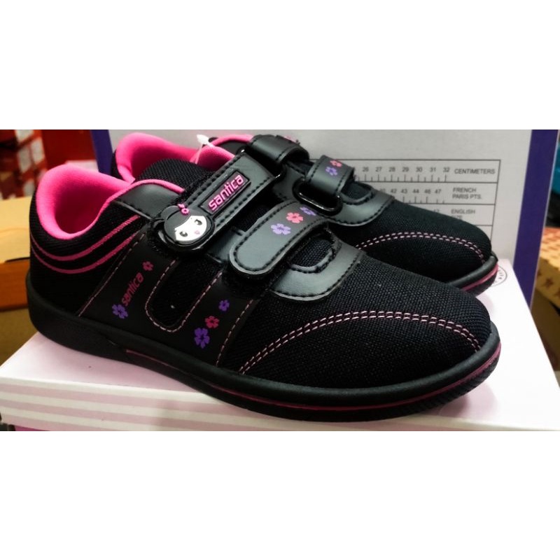 SEPATU SEKOLAH SANTICA VELCRO HITAM SIZE 31-40 SEPATU ANAK PEREMPUAN SEPATU SLOP SEPATU KRETEKAN SEPATU SEKOLAH ANAK