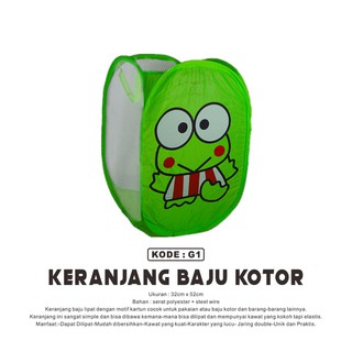  Keranjang  Baju  Model Lipat Karakter Laundry Bag Pakaian 