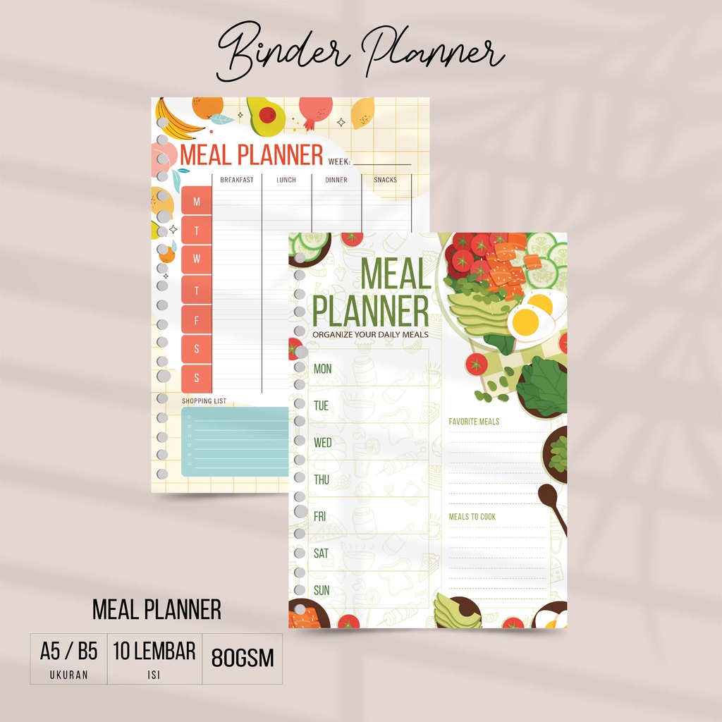 

Artomaringi Isi Binder Loose Leaf A5 & B5 Meal Planner LL05C