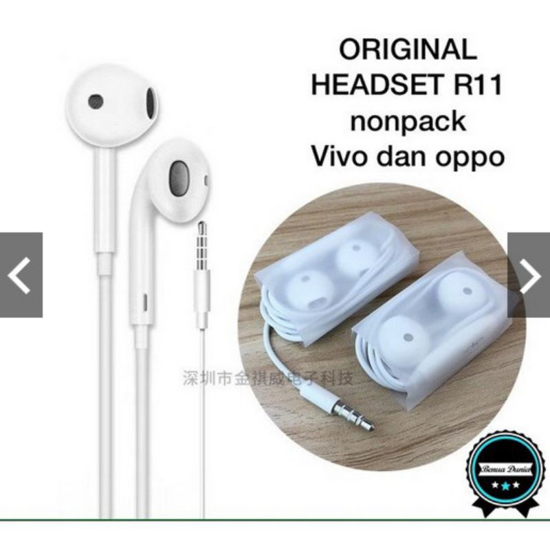 Headset / Handsfree Ori Copotan Oppo Vivo Earphone Universal Stereo 3.5mm AUX Bass