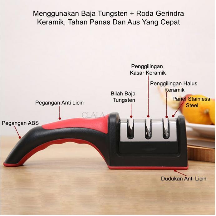 ONLYONE12 Alat Pengasah Pisau Dapur / Alat Pengasah Pisau Tajam / Alat Asah Pisau / Penajam Pisau Gunting / Knife Sharpener