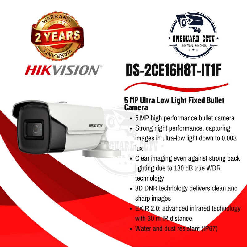 DS-2CE16H8T-IT1F HIKVISION CAMERA 5 MP BULLET