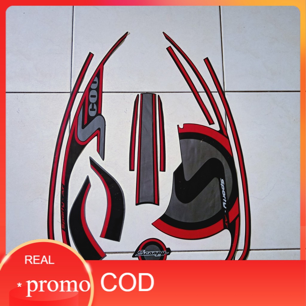 stiker striping motor scoopy sporty fi 2013 hitam