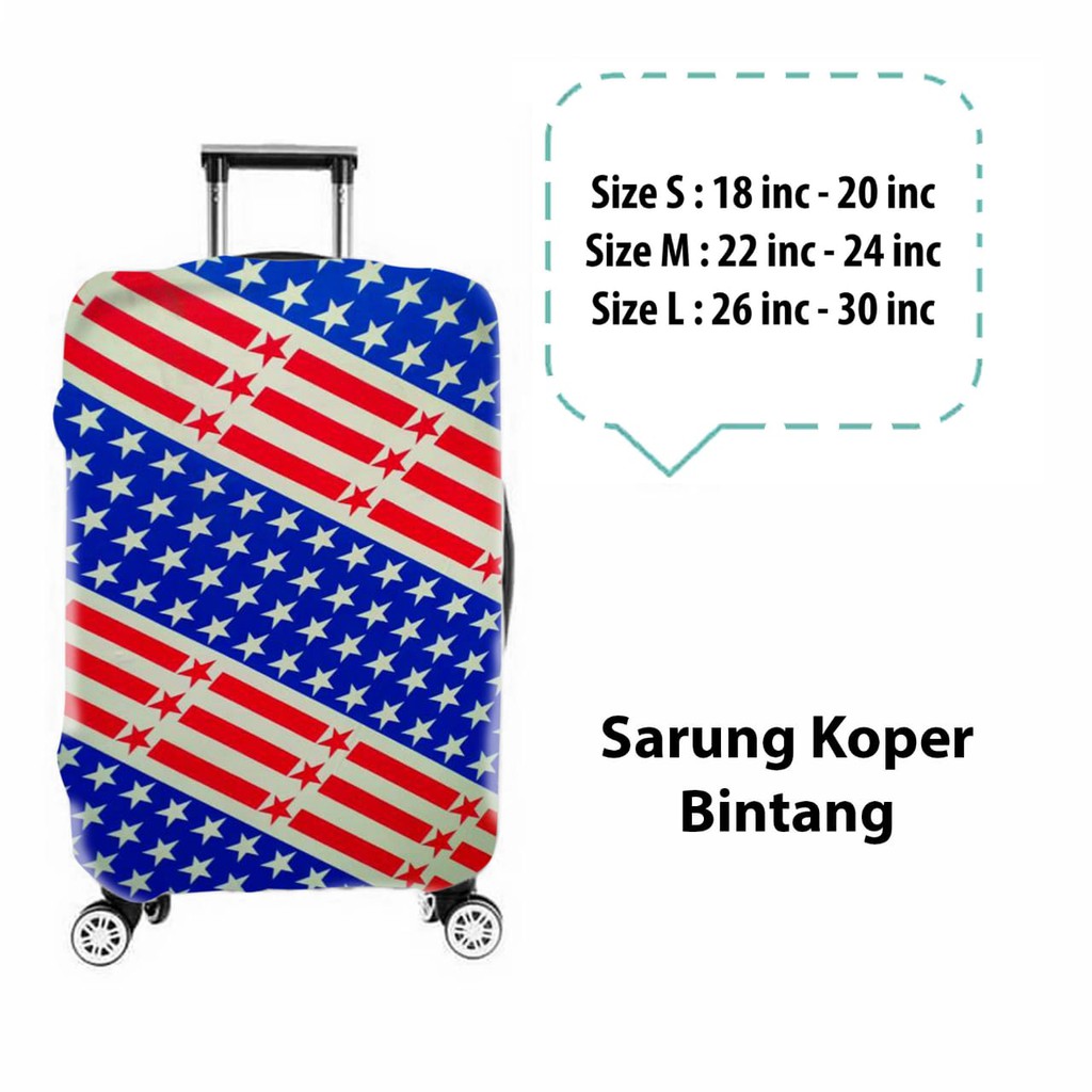 PROMO sarung pelindung koper motif elastis 20 24 28 size S MURAH IMPORT BAGUS BERKUALITAS OZORA