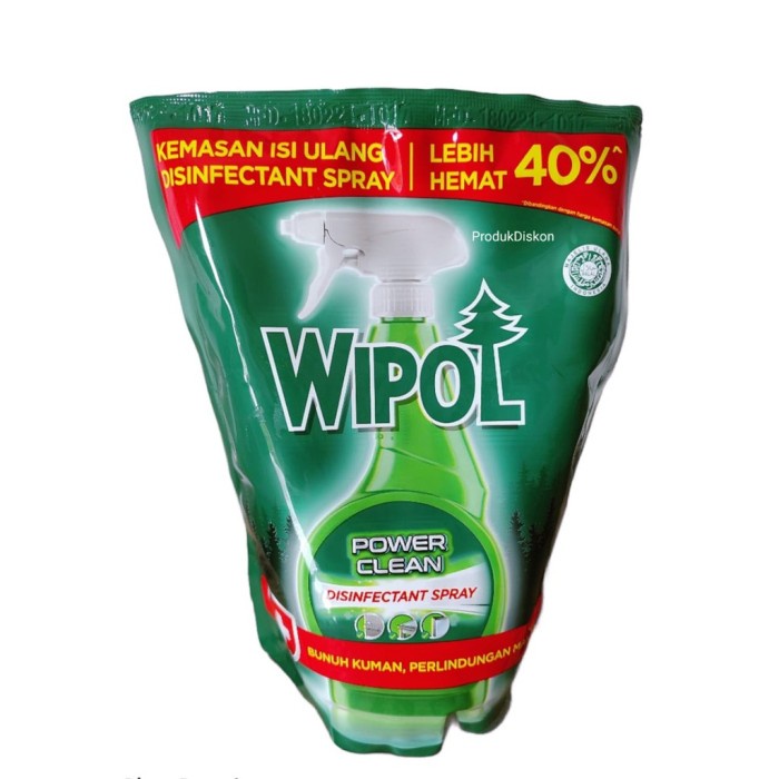 ds104s1 Wipol Power Clean Disinfectant Spray Refill 450Ml - Spray Disinfekstan - Hijau Fv201Dv