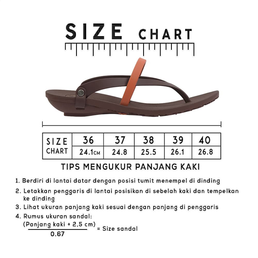 Camou Sendal Sandal Jepit Tali Wanita Bahan Full Karet Original Sabina - Cokelat