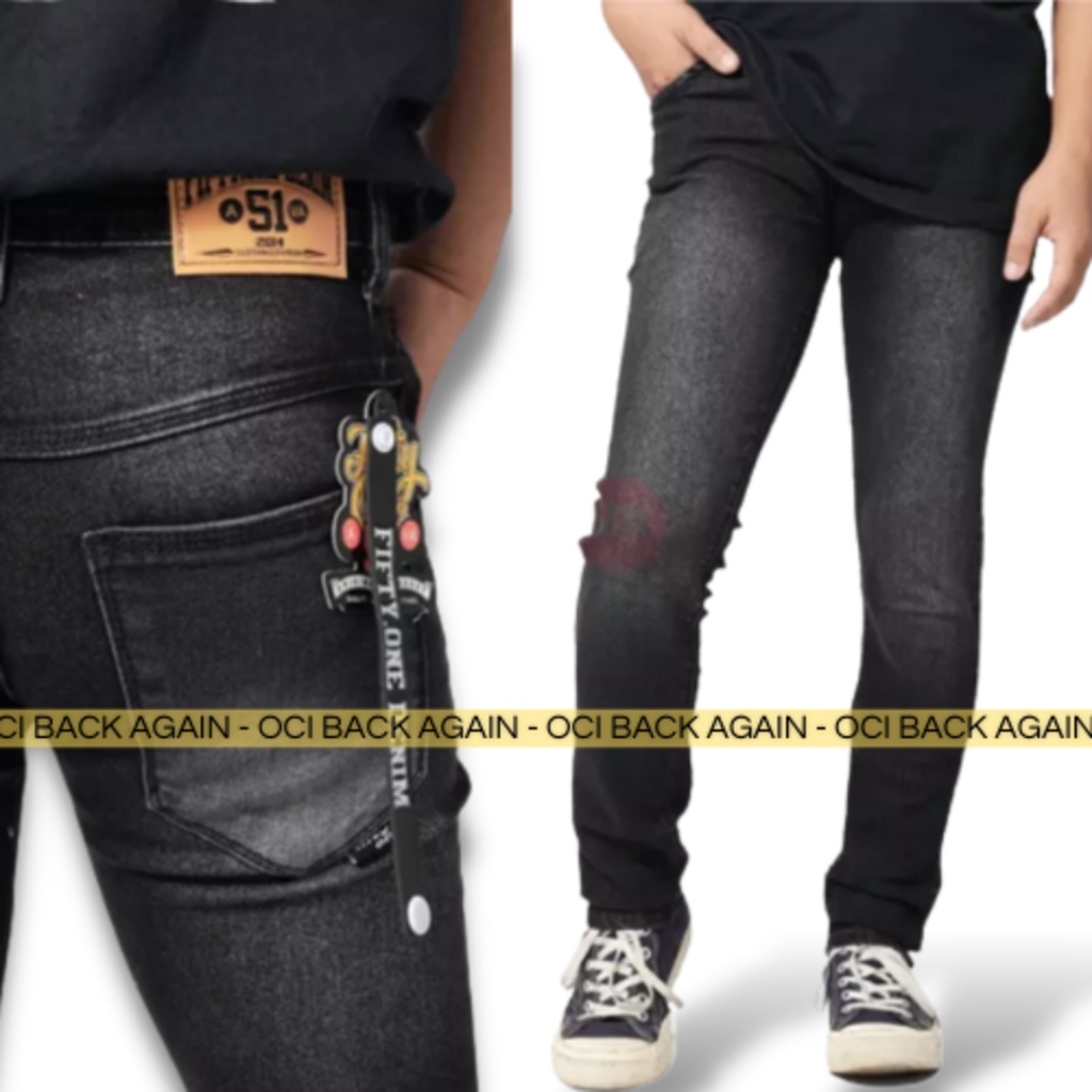 Celana Jeans Pria Slim Fit Stretch Melar Original FIFTY ONE DENIM