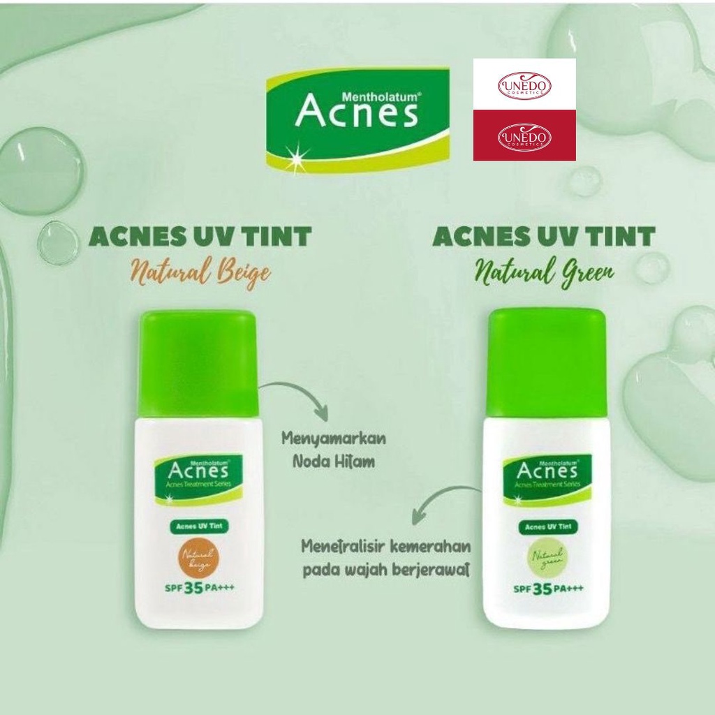 ACNES UV TINT Spf 35 PA+++ Natural Beige Green Sunscreen