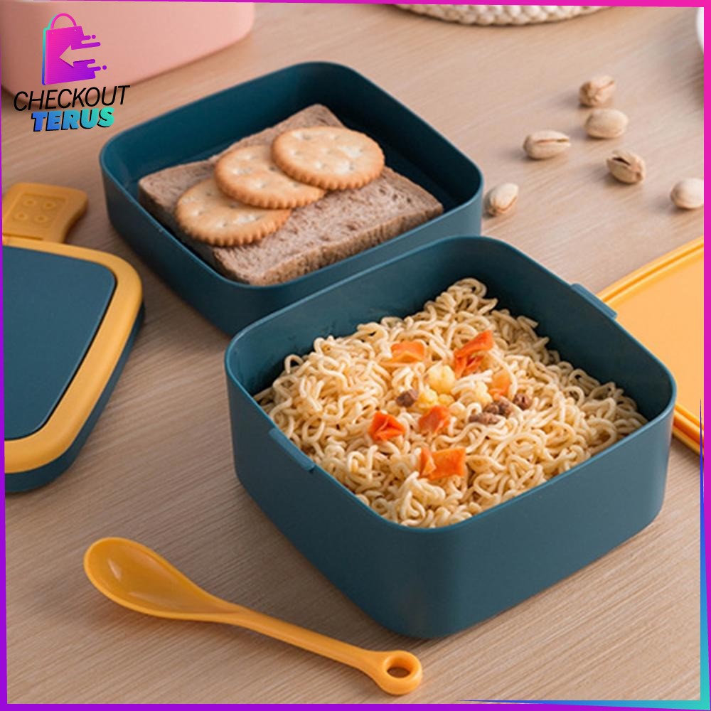 CT C478 Tempat Bekal Makan Double Layer Rantang 2 Tingkat Kotak Makan 2 Tingkat Lunch Box Susun Material Plastik Food Grade