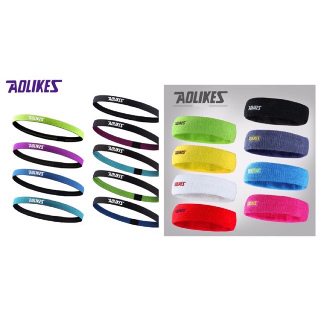 Headband Aolikes Sport Sweatband Bandana Ikat Kepala Elastis Yoga Gym Olahraga badminton voli basket