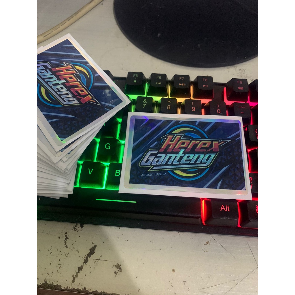 stiker herex ganteng hologram princut cutting UV