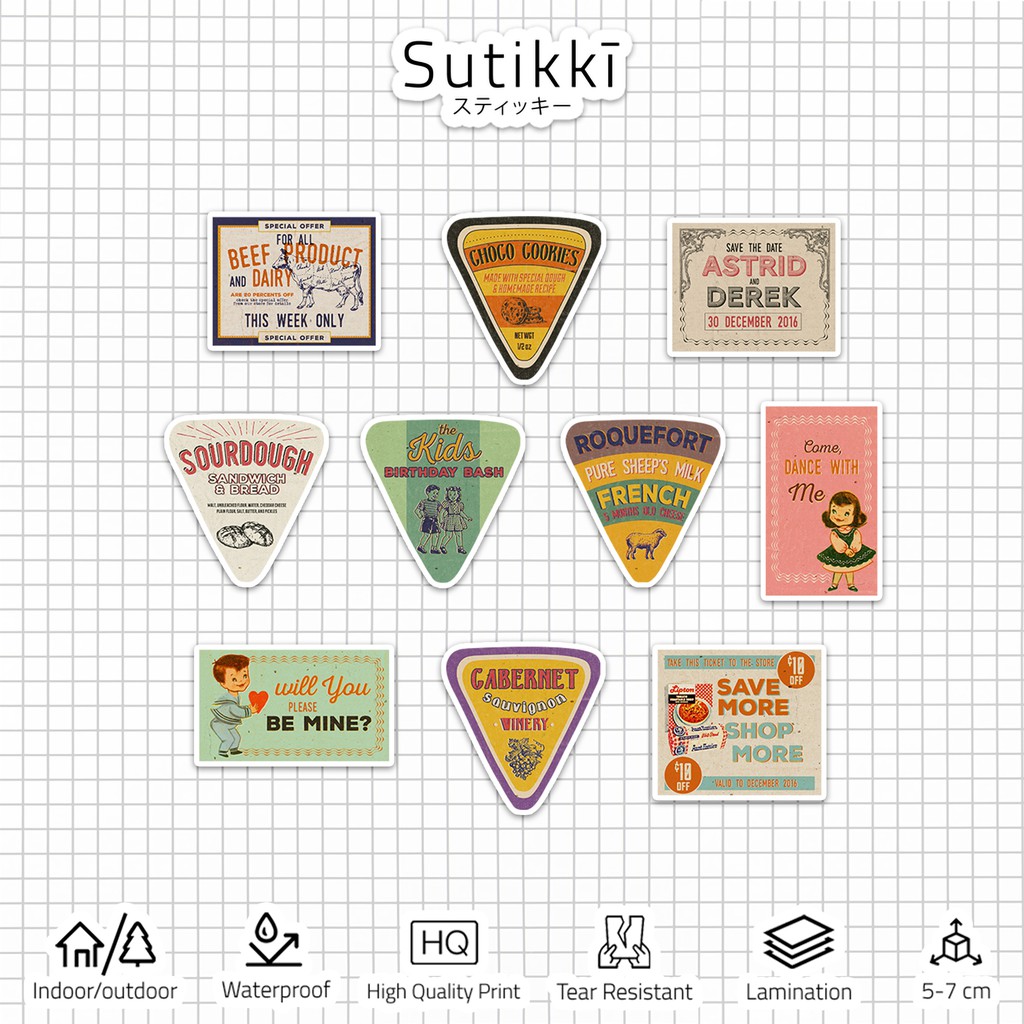 

Sutikki | Sticker Pack Vintage Mood Art Estetik Stiker Laptop Vinyl Doff Glossy | Season 1