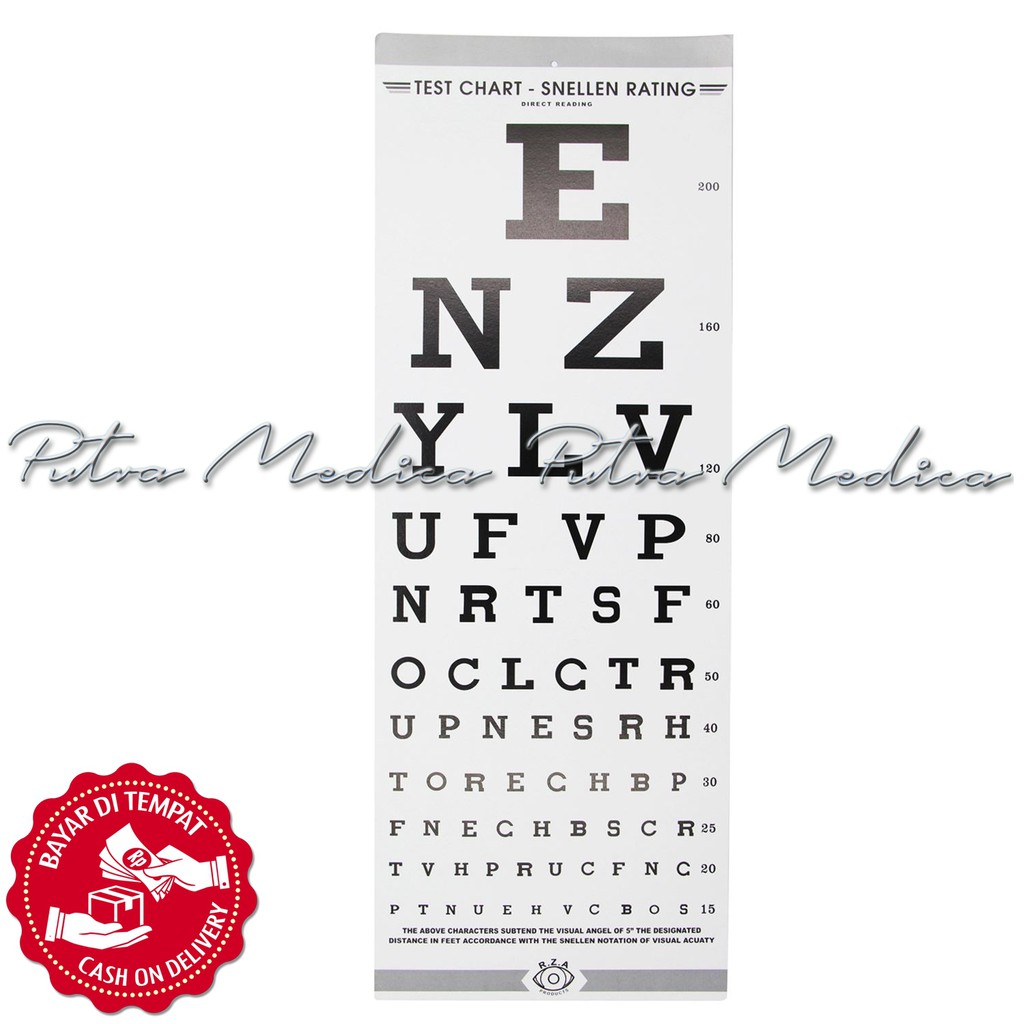 Rza Product Snellen Chart Kertas Tes Periksa Mata Rabun Poster Snelen E Test Cek Penglihatan Shopee Indonesia