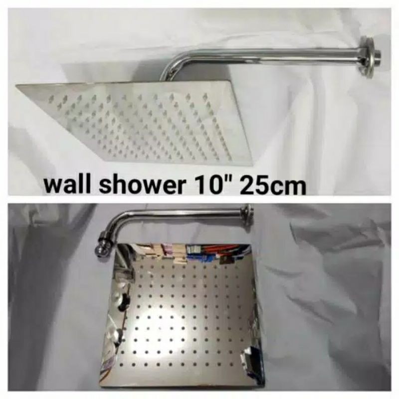 wall shower tanam stainless model kotak 10&quot; in