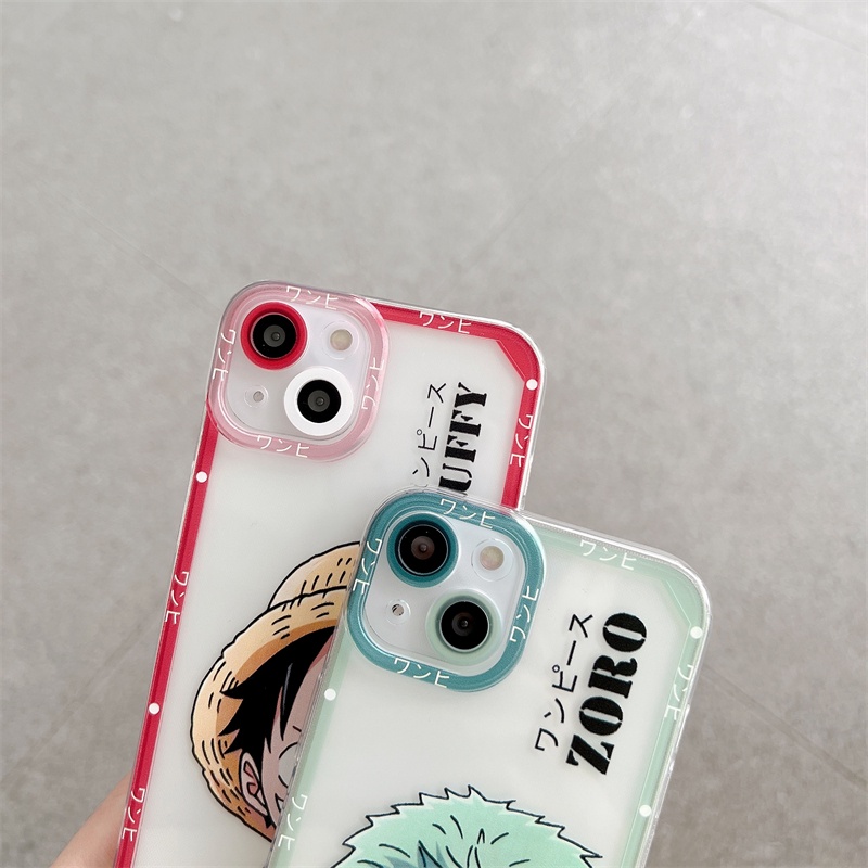 Case Motif Anime Luffy Zoro One Piece Untuk Iphone 13 11 12 Pro max 7 8 plus se2