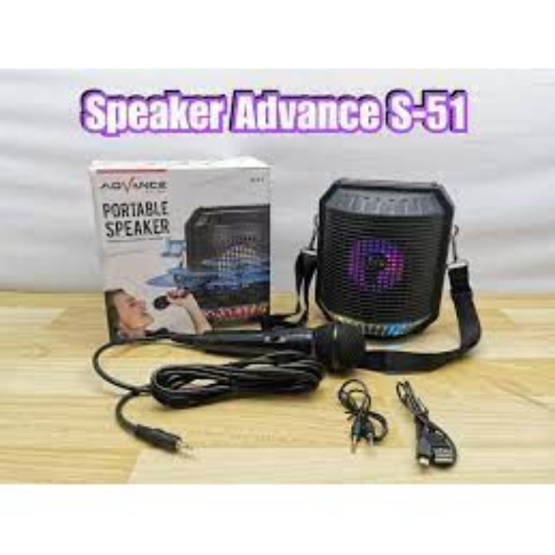 Speaker Bluetooth Advance S51 Radio Fm Portable/Salon Aktif Wireless Speaker Aktif Plus mic Karaoke