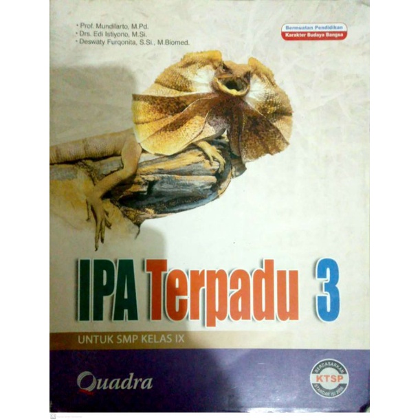 Buku IPA Terpadu 3 QUADRA Kelas 9 IX KTSP 2006