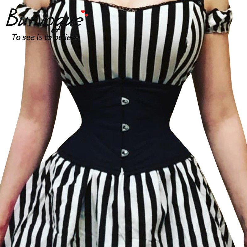 Burvogue Waist Trainer Corsets Slimming Shaper Belt Short Torso Satin Underbust Corset Sexy Lace Up Shopee Indonesia