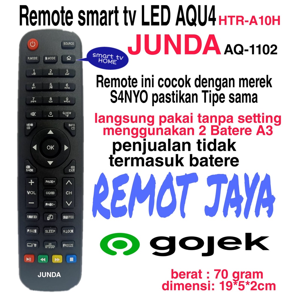 REMOTE LED SMART TV AQUA / SANYO / HAIER HTR-A10H / HTR-D18A / HTR-A18H JUNDA 1102