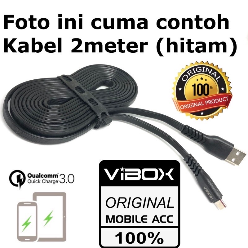 KABEL DATA VIBOX VB200 MICRO 2.4A 2 METER ORIGINAL VIBOX KABEL DATA IP CAMERA CCTV KABEL CASAN HP PANJANG 2METER Promo Sen