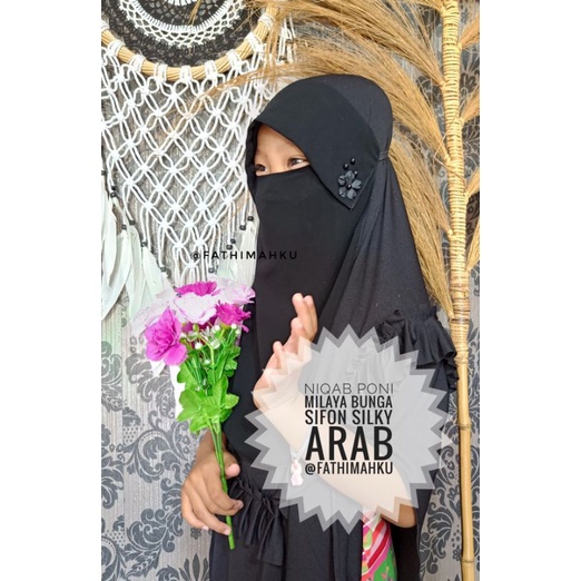 Niqab Poni Milaya Sifon Silky Arab/Cadar Anak Poni buat Jilbab Ped