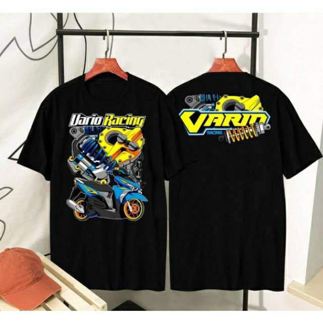 Fourfashion Kaos Pria Kaos Distro VARIOO RACING Black BC114