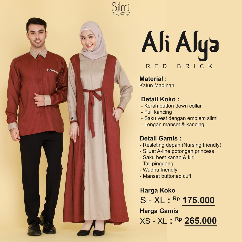 Gamis Couple Pasangan Terbaru 2021 Maroon