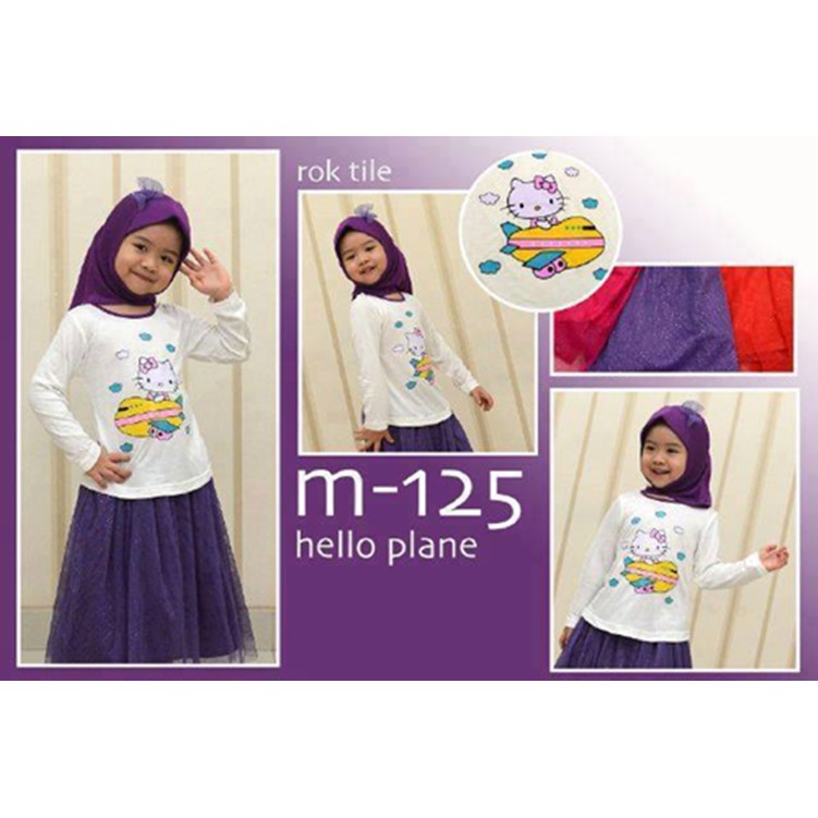 M-125 HELLO KITTY PLANE / BAJU GAMIS ANAK