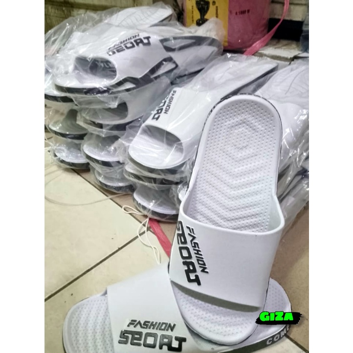 Sandal Pria Slide Sandal Karet Selobong Tanpa Sambungan Ringan Awet Trandy