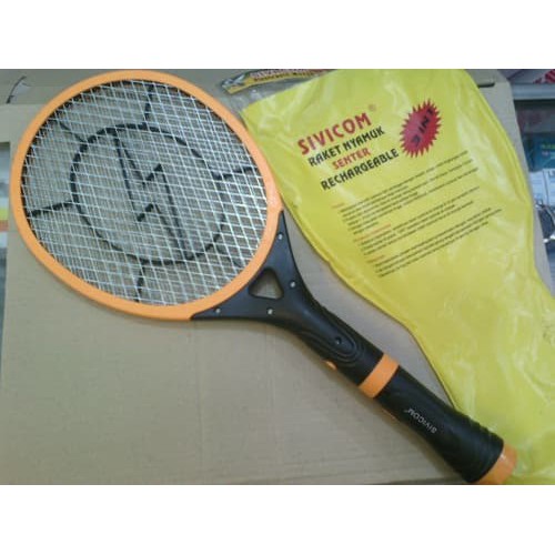 Jual Termurah Raket Nyamuk Sivicom Rechargeable Listrik Copot Jadi Senter Murah