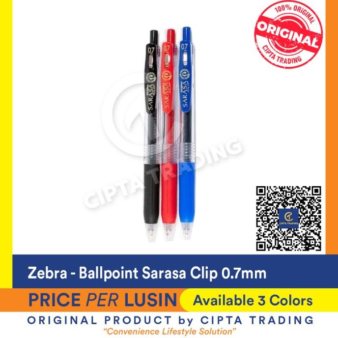 

Ballpoint - Zebra - Sarasa Clip size 0.7 (Per dozen)