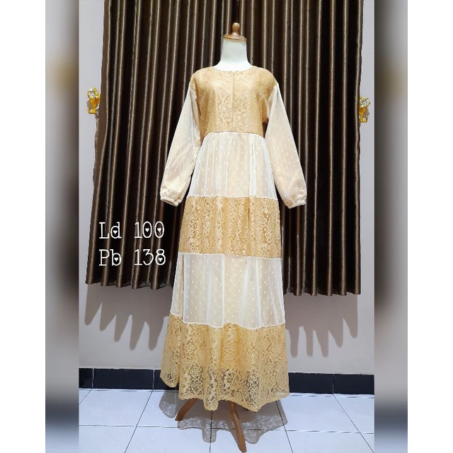 gamis brukat mix tile dot