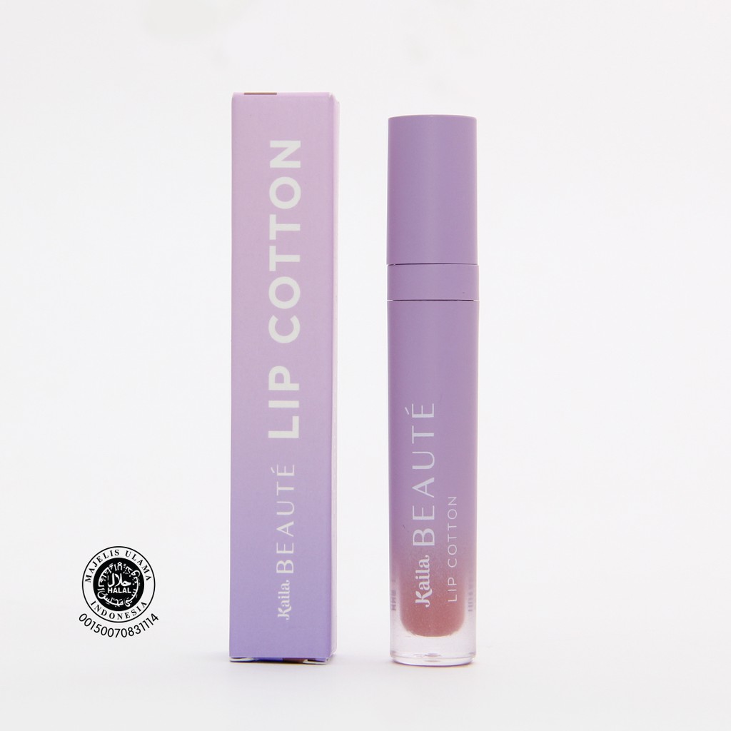 KAILA BEAUTE Lip Cotton Lip Cream Matte Transferproof Tekstur Lembut Hasil Akhir Semi-Matte