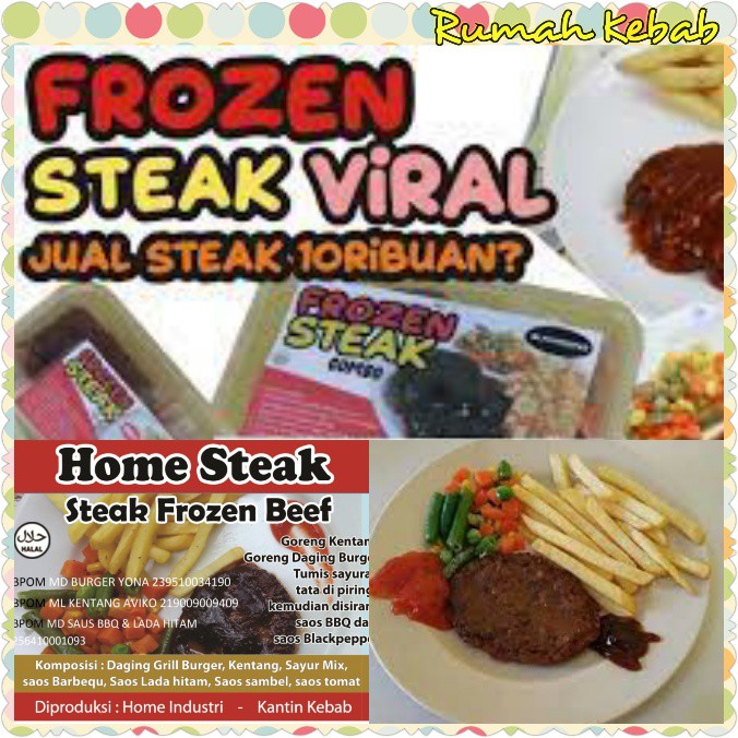 

paket lengkap siap saji beef frozen 5 box lengkap dengan saus steak
