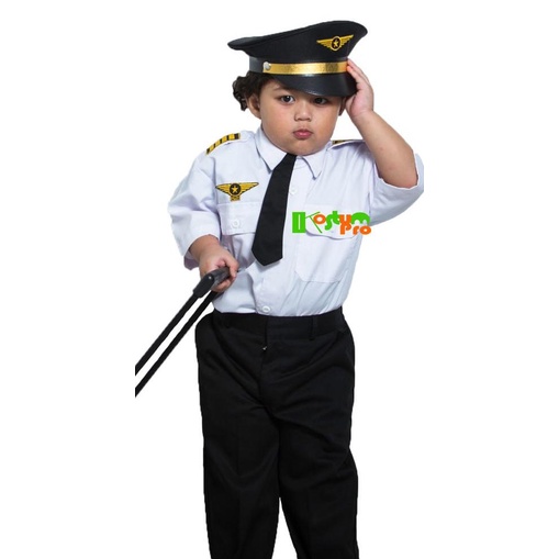 KOSTUM PILOT UK 10 (10-11 TAHUN) BAJU PROFESI KARNAVAL TERMURAH KEREN