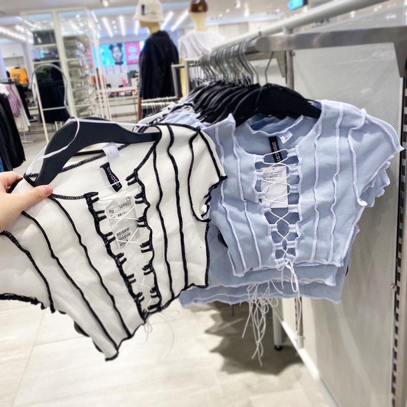 H&M BAJU KAOS CROP TOP TALI