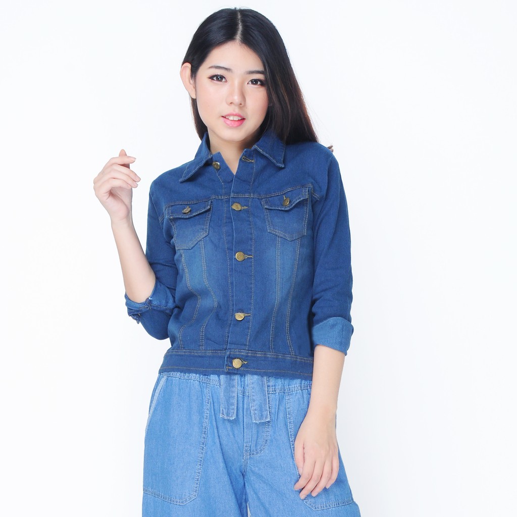 Jaket Jeans Washed Tangan panjang Wanita - XSHOP Raline