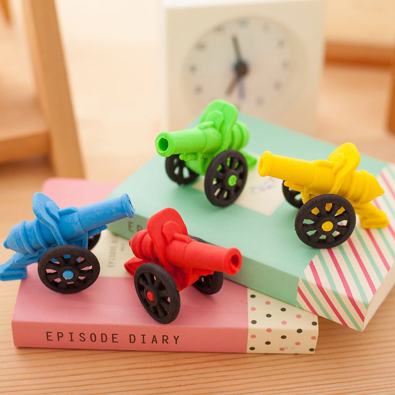 

PROMO SEKOTAK ( 36 PCS ) Penghapus Hapusan Pensil Motif Kereta Meriam / Cute Cannon Eraser